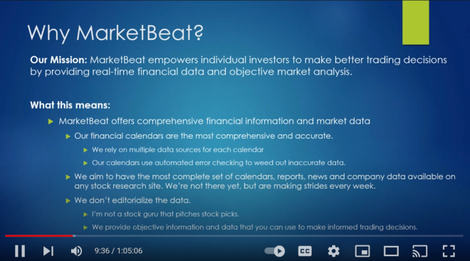 Webinar Recording: How to Use MarketBeat to Research Stocks and Monitor Your Portfolio